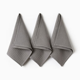 Набор кухонное полотенец Доляна тёмно-серый, 35х60см-3шт., 100% хл, вафля, 220 гр/м2