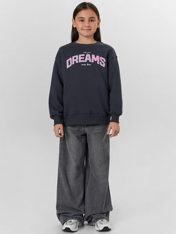 Джемпер для девочек серый с надписью Make your dreams... - Mark formelle фото 3