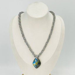 Колье тройное из Лабрадора 46 см +