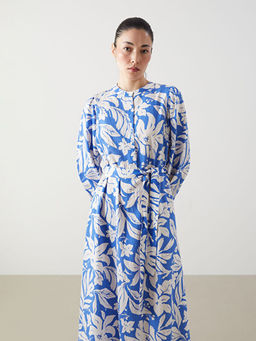 Hakim Yaka Desenli Elbise