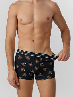 Цена за 2 штуки! Трусы боксеры мужские черные с рисунком в виде медведей - Mark formelle фото 2