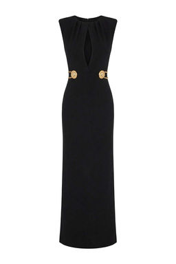 Siyah Duz Cut Out Aksesuar Detayl? Maxi Abiye & Mezuniyet Elbise TPRSS26AE00021 - Trendyolmilla фото 6