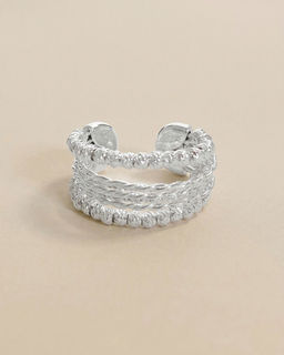 Кольцо с белым серебрением