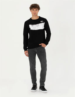 Siyah Regular Fit Sweatshirt - Pierre cardin фото 4