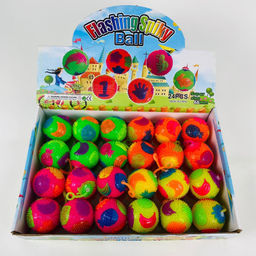 Мякиш Мячики на резинках Flashing Spiky Ball Фрукты 24 шт. в уп (65 mm)