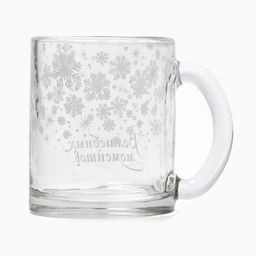 Кружка стеклянная новогодняя Снежинки, 300 мл