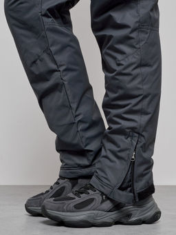 Полукомбинезон утепленный мужской зимний горнолыжный темно-серого цвета 7507TC