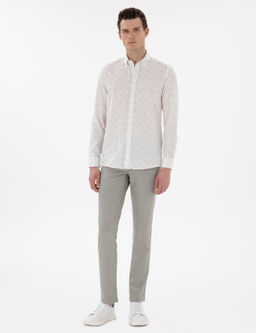 Haki Slim Fit Kanvas Pantolon