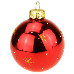 Елочная игрушка шар стеклянная Лесной д6см, ручная художественная роспись, красный/синий/зеленый, подарочная упаковка (Россия) - Домашняя мода фото 2