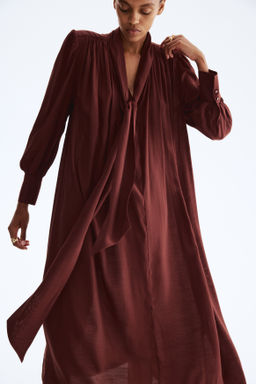 Vestido camisero con lazada - H&m фото 2