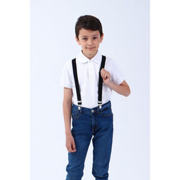 Подтяжки детские, ширина 2 см, цвет чёрный