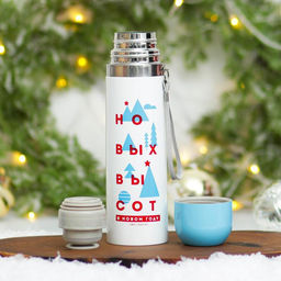 Подарочный набор «Новых высот», термос, кружка 2 шт