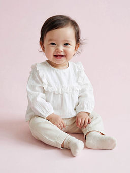 F?rf?rl? K?z Bebek Gabardin Bluz ve Pantolon