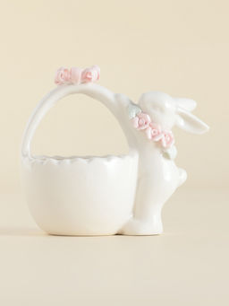 Конфетница SL Home «Лесные кролики», 12.5×8×12 см, фарфор, белая