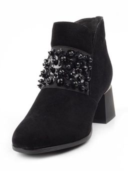 01-CGXM12-2R BLACK Ботинки женские (натуральная замша, байка) - Фабричный китай фото 7