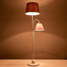 Торшер напольный BayerLux «1063/2», 2×15 Вт, Е27, белый-шампань