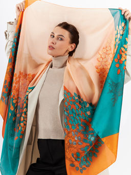 Большой, мягкий, тонкий и очень нежный двусторонний палантин с рисунком - Tantino фото 20