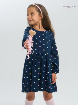 Платье Моана цветные сердечки на синем - Sovalina фото 6