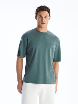 Bisiklet Yaka Bask?l? Erkek Ti??rt