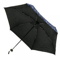 Зонт-мини механический Незабудка ткань эпонж (полиэстер) + черное УФ-покрытие, 6 лучей, д/купола 91см h55см, 5 сложений, 18см в сложенном виде, механизм против ветра, пластмассовая ручка, цвет синий, 237гр (Китай) - Домашняя Мода фото 3