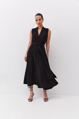 Платье миди из вискозы с поясом в тон - TO BE ONE фото 7