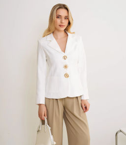 Жакет #КТ8067, белый