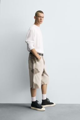TEXTURED STRIPE BERMUDA SHORTS - Zara фото 4