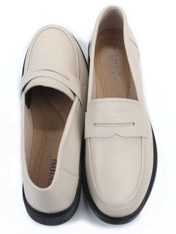 03-DYL128-3 BEIGE Лоферы женские (натуральная кожа)