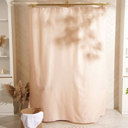 Штора для ванной «Ла Каса», с люверсами, 200×200 см, полиэстер, розовая