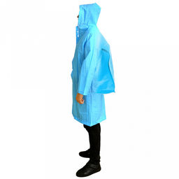 Дождевик-плащ, р-р L, 66х105см, на кнопках, EVA, капюшон с козырьком, в сумке 30х21см, цвета микс (Китай)