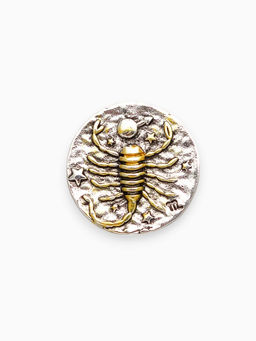 Цена за 12 шт. Значок Знаки зодиака ассорти, золото в серебре