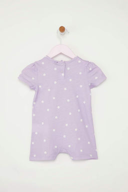 Lila-Pembe 2li K?z Bebek %100 Pamuk Puantiyeli K?sa Kol Orme Tulum TKDSS25TU00018 - Trendyolmilla фото 3