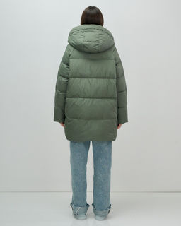 Куртка двубортная женская зимняя с капюшоном цвета хаки 7736Kh Бренд: Visdeer  фото 6