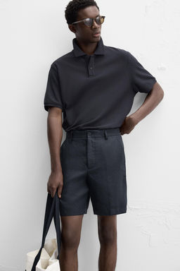 100% LINEN BERMUDA SHORTS