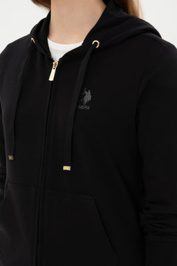 Kad_n Siyah Fermuarl_ Kap__onlu Sweatsh_rt Sepette S_rpriz _ndirim - U.s. polo assn фото 7