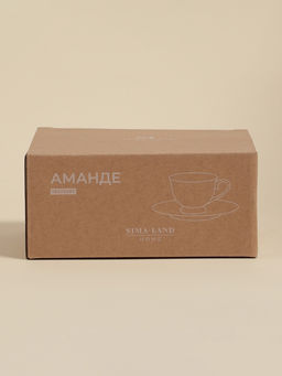Чайная пара SL Home «Аманде», чашка 220 мл, блюдце 17×17×2 см, фарфор, белая