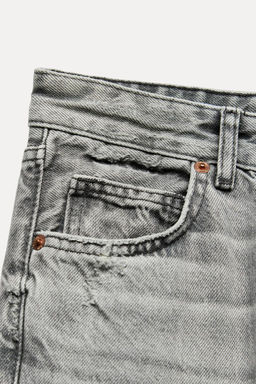 HIGH-RISE RIPPED WIDE-LEG TRF JEANS - Zara фото 11