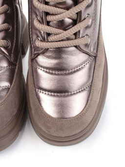 04-A117-4M BROWN Ботинки зимние женские (натуральная замша, натуральная кожа, натуральная шерсть)