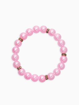 Цена за 2 шт. Набор детский «Выбражулька» 2 предмета: бусы, браслет, жемчуг стразы, цвет нежно-розовый