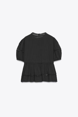 ZW COLLECTION ROMANTIC EMBROIDERED BLOUSE - Zara фото 6
