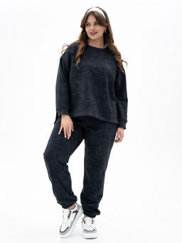 эффект варенки! Брюки джоггеры из футера 3-х нитки с петлей,графитовый - Binita фото 11