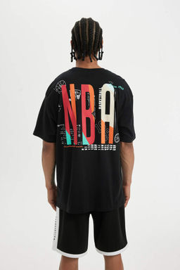 DeFactoFit Футболка Oversize с круглым вырезом и короткими рукавами NBA Wordmark  фото 4