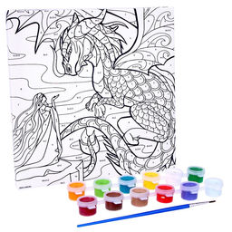 Картина по номерам на холсте с подрамником Полёт дракона, 20 20 см - Школа талантов фото 2