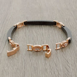 Браслет Лили из черной керамики покрытие под золото - Agat77 фото 2