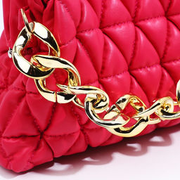 Сумка женская на фермуаре, малиновая