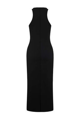 Siyah Vucuda Oturan Parlak Tasl? Dokuma S?k Abiye Elbise TPRSS24EL00128