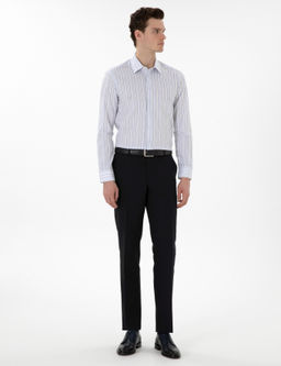 Рубашка Pierre Cardin Slim Fit синяя с длинным рукавом