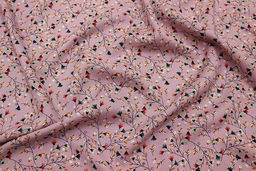 Штапель Премиум Цветочная паутинка цв.сиренево-розовый, ш.1.45м, вискоза-100%, 120гр/м.кв - Купава фото 5