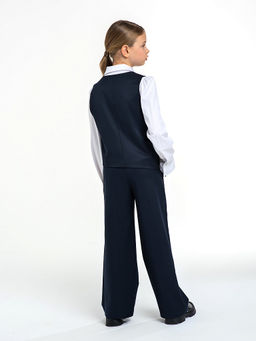 Синий школьный жилет для девочки Mooriposh, модель 1121 фото 4