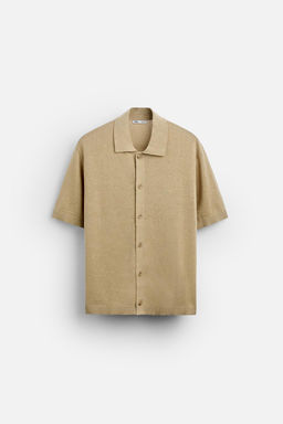 COTTON - LINEN KNIT SHIRT - Zara фото 6